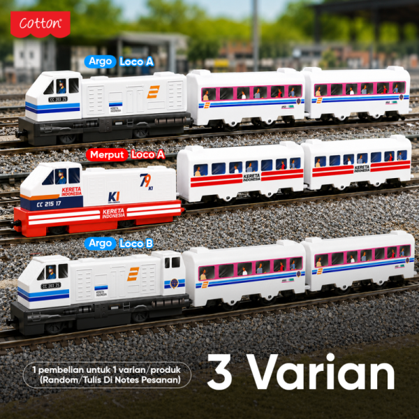 Mainan Anak Rail King KERETA Api INDONESIA Rel Lokomotif Classic Train Set 21 PCS