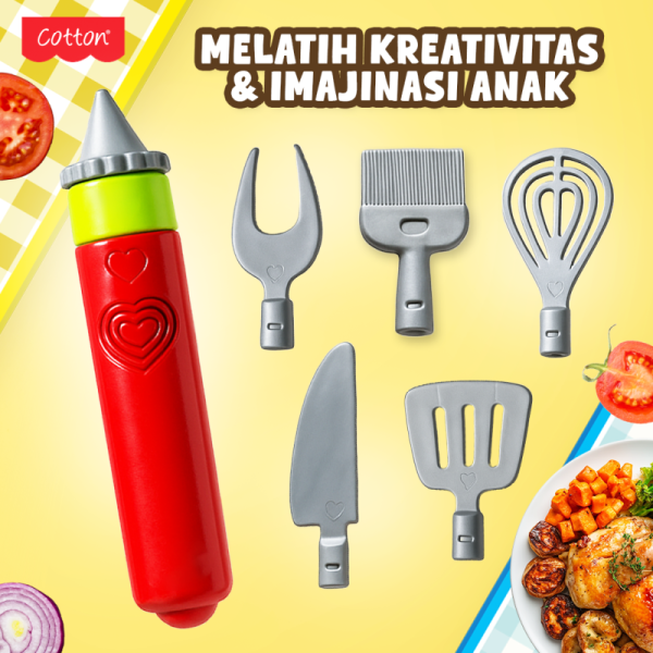 Mainan ALAT MASAK MASAKAN COTTON Tungtung Ballerina Capucina 5 in 1 Bunyi Mainan Dapur Anak Cooking Set Mainan Masak Masakan Mainan Rumah