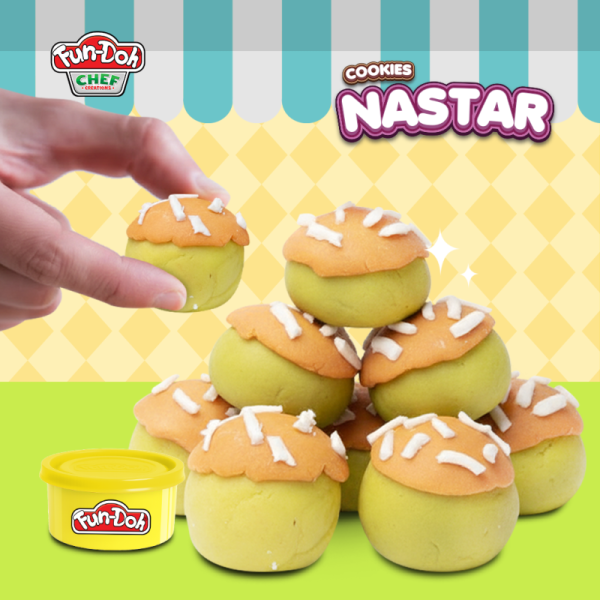 FUNDOH Chef Cookies NASTAR Mainan Plastisin Lilin Clay Cetakan Kue Nastar Mainan Edukasi Anak Masak-Masakan Edukatif Aman SNI Usia 3+