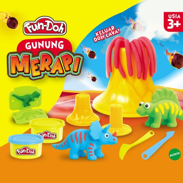 Mainan Edukasi Anak FUNDOH GUNUNG MERAPI Meletus | Volcano Eruption Treasure Adventure Set Original Cetakan Dinosaurus