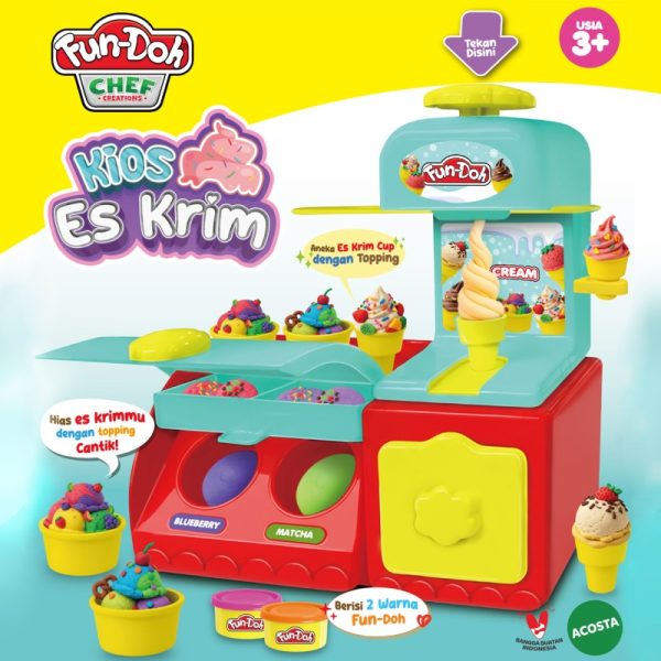 KIOS ES KRIM FUNDOH Mainan Dapur Plastisin Set Pembuat Kue Es Krim Edukatif Mainan Clay Anak Perempuan Slime Alat Masak Masakan Edukasi Peran Kitchen Toys