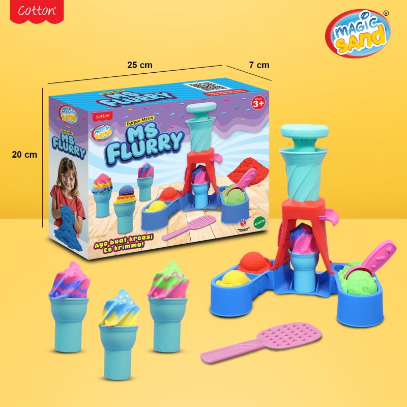 Mainan Edukasi Anak Pasir Kinetik Magic Sand Ms Flurry Cetakan Es krim