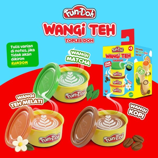 Mainan Plastisin Anak Fundoh Wangi Teh melati Kopi Matcha Asli