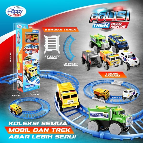 Mainan Mobil Mobilan Anak laki Polisi Trek Mega Rescue