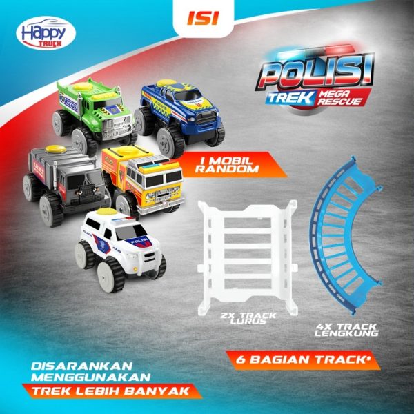 Mainan Mobil Mobilan Anak laki Polisi Trek Mega Rescue