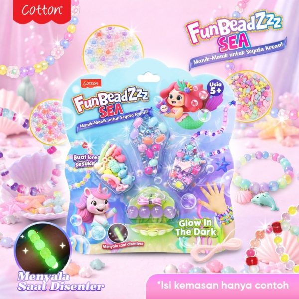 Funbead sea kerang gelang glow in the dark aksesoris anak perempuan