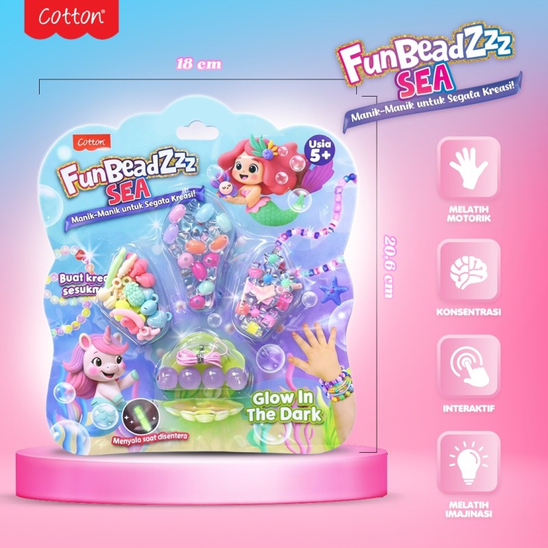 Funbead sea kerang gelang glow in the dark aksesoris anak perempuan