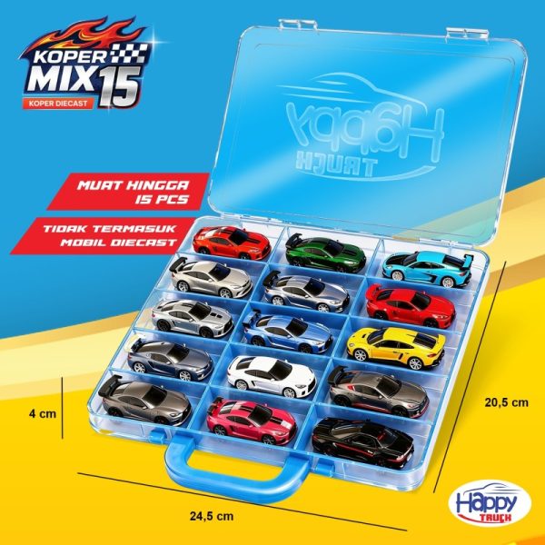 Koper Mobil Hotwheels Mix 15 Carry Case Diecast Happy Truck