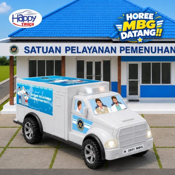 Mainan Anak Viral Mobil MBG Polisi Friction Happy Truck