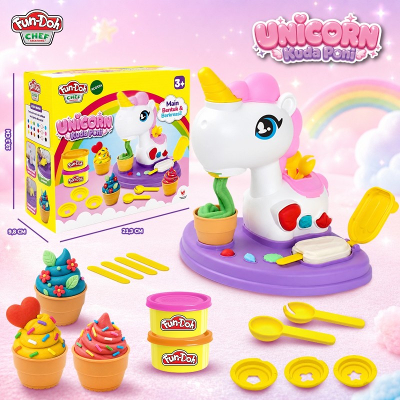 Mainan Edukasi fundoh Kuda Poni Unicorn
