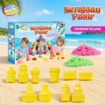 Magic Sand Kerajaan Pasir mainan pasir kinetik edukatif anak usia 5 tahun ke atas dengan pilihan varian Royal Castle dan Kingdom Village lengkap dengan cetakan kastil, pasir warna-warni, dan tatakan bermain.