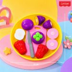 mainan anak potong set buah, sayuran, ikan dan seafood cotton
