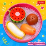 mainan anak potong set buah, sayuran, ikan dan seafood cotton